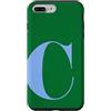 Retro Large Initials - Accessories by B. Custodia per iPhone 7 Plus/8 Plus Personalized Initial Letter C Blue Minimalist Monogram Name