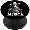 Merica USA Patriotic Cute Funny 4th of J Robot Ingegnere Robotica AI Scienza Bandiera Americana Bandana PopSockets PopGrip Adesivo