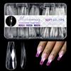 TOEECY Kit Per Unghie Finte Donna 120 Pezzi Press On Nails Lunghe Unghia Finte Adesive In ABS Set Di Decorazioni Unghie Mandorla Trasparente Multidimensionale Regali Per Ragazze(B)