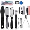 Queta Set di 16 pezzi di pedicure profissional, ferramenti di cura due pes, set di remoção de pele morta e dura, com raschiatore/rimozione di ruas/vassoura di pedicure e manicure