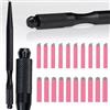 Rasmet Kit Tebori per trucco permanente per manici per microblading con lama rosa nano da 0,15 mm,forniture per supporto per microlama (1PC Black Pen + 10pcs 18U + 10pcs 14Pins)