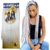 Ser Mulher Capelli SUPER JUMBO PREMIUM Braid per Treccine Africane PESO: 522g, LUNGHE: 65cm Pre-Stretched - Hair Braiding Extension, Anellini per Styling COMPRESI, (White, 65 cm)