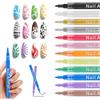 JYIXXZX 12 Penne per Nail Art 3D, 0.7mm Smalto Penna per Unghie, Penne per Graffiti Fai Da Te Ad Asciugatura Rapida, Penna per Nail Art a Punto Graffiti e Punteggiatura, Kit Di Pennarelli (12 colori)