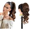 Ser Mulher Coda Di Cavallo con Laccio LISA, Capelli Ondulati 50cm. Facile e Veloce da Applicare. (T2-30 Dark Brown Degradee)