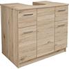 MaMa Store Base Copricolonna Sottolavabo con 2 Ante e 2 Cassetti, Quercia Naturale, L. 70cm x P. 46cm x H.62cm