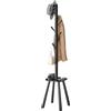 VASAGLE Attaccapanni da Terra, Appendiabiti da Terra, con 8 Ganci e Piano Portaoggetti, Alto 170,5 cm, per Cappotti Cappelli Borse, Ingresso Corridoio Camera da Letto, Nero Inchiostro RCR033B01