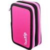 Pryma Astuccio 3 Zip 20x13x7 cm - Astuccio Scolastico Multifunzionale con 3 Scomparti (Rosa e Nero)