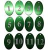 Sourcemall, Targhette numerate in lega di alluminio con portachiavi 1-25 Green