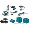 Makita DLX6139JX1 (DHP492 + DTD153 + DGA513 + DHR243 + DHS680 +DTM52) +BATT 5.0 AH CARICA E 4 VALIG. MAKPAC