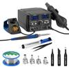 Weld Lux - Kit stazione di saldatura digitale da 820 W aggiornato, stazione di rilavorazione ad aria calda 2 in 1 con visualizzazione °F /°C, commutazione aria fredda/calore, correzione digitale
