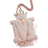 Luminaryxy Collana personalizzata con iniziale in oro placcato 14 carati e corona tempestata di diamanti, pendente con lettera personalizzata con diamanti, gioielli hip hop per uomo e donna