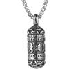 HZMAN Ciondolo tibetano buddismo meditazione in acciaio inox commemorativo ceneri cremazione pillola cilindro contenitore collana ciondolo gioielli regalo, 1.34 cm x 3.99 cm, Acciaio inossidabile