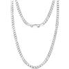 LeCalla Links - Collana in argento sterling italiano, 1,45 mm, 3,5 mm, 6,5 mm, per donne e uomini adolescenti (40, 45, 50, 55, 61, 66 cm), 22 inches, Argento, Nessuna pietra preziosa