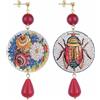 IN Lebole Collezione The Circle DOR135 Micromosaico Orecchini da Donna in Ottone Pietra Rubino