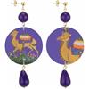 IN Lebolee Collezione The Circle DOR42 Cammello Orecchini da Donna in Ottone Pietra Viola