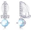 PHNIBIRD Orecchie Donna in Argento Sterling 925 con Pietra di luna Per Pietra Portafortuna Orecchini con Clip di Regalo Per Matrimonio Regalo Donna Mamma Fidanzata