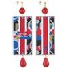 IN Lebole Collezione The Tag Grande New York Orecchini da Donna in Ottone Pietra Rosso