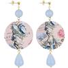 IN Lebole Collezione The Circle DOR123 Maria Antonietta Orecchini da Donna in Ottone Pietra Celeste