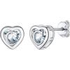 Supcare Cuore Orecchini Donna Argento 925, C Lettera Inizaile Orecchini Piccoli Donna, Tennis Orecchini Brillantini con Zirconi, Idee Regalo per Mamma Bambina