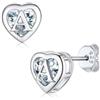 Supcare Orecchini Donna Argento 925 a Cuore Orecchini Piccoli Donna Ipoallergenici con Lettera e Zirconi Brillanti Regali Raffinati per Compleanno Festa della Mamma Anniversario (Portagioie Incluso)