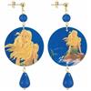 IN Lebole Collezione The Circle DPOR03 Sirenetta Orecchini da Donna in Ottone Pietra Blu