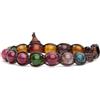 VLNET | Bracciale Originale Tibetano Tamashii | Pietra Naturale mixed colour Quarzo Giallo, Verde, Bordeaux, Blu e Marrone | Unisex Regolabile | Benedetto dai Monaci Tibetani
