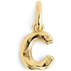 SINGULARU - Charm Letter Organic. Ciondolo con Iniziale in Argento Sterling 925 con Finitura Placcata Oro 18Kt. Abbinabile con Collana. Gioielli da Donna. Lettera C