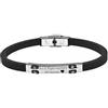 amorili Bracciale Uomo Personalizzato con Incisione Acciaio Inox e Caucciù - Braccialetto Sportivo con Nome Data Dedica - Design Moderno Regolabile - Idea Regalo Uomo - bcc0507b