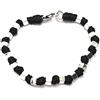 Spadarella Gioielli Spadarella spadino bracciale con cubetti in argento 925 di diametro 6 mm e cotone nautico nero.Fatto a mano.Unisex.Lunghezza 17cm.