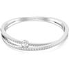 Swarovski Bracciale rigido Hyperbola, Taglio misto, Bianco, Placcato rodio