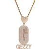 Luminaryxy Collana personalizzata con iniziale in oro placcato 14 carati e corona tempestata di diamanti, pendente con lettera personalizzata con diamanti, gioielli hip hop per uomo e donna