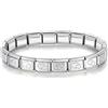 Mon & Sons Bracciale in acciaio inox italiano, 9 mm, con croce e cuore, con ciondolo modulare, colore: argento e oro, 0, Metallo, Non pietra preziosa