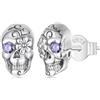 Qings Orecchini a Forma di Zucca da Donna in Argento 925 Piccoli Orecchini Luminosi di Halloween in Arancione
