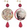 IN LeboleCollezione The Circle DOR160 Ariete Orecchini da Donna in Ottone Pietra Rubino
