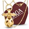 SAGA GIOIELLI® Collana Chiama Angeli Gravidanza, Richiamo Degli Angeli, Collana Lunga Gravidanza, Ciuccio Sonoro Dorato Confezione regalo (DORATO)