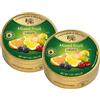 Cavendish & Harvey Mixed Fruit Drops 2 lattine da 200 g Limone, ciliegia, mora, arancia e pera Con vero succo di frutta naturale Vegano, Halal, Kosher 2 x 200 g