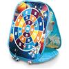 GÜNTHER FLUGSPIELE 1564 - Gioco di Lancio Galaxy, Circa 49 x 37 x 53 cm, Set di Gioco Pop-up con 6 Palline in Velcro e 6 Sacchetti di Lancio, per Bambini dai 3 Anni in su