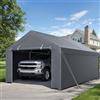 Monucep Tenda da garage per auto, 3 x 6 m, impermeabile, con robusto telone in PE, resistente ai raggi UV, robusta struttura tubolare in acciaio, per auto, camion, SUV, colore grigio