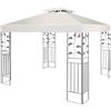 KOMFOTTEU Tetto Gazebo di Ricambio Impermeabile Doppio Tetto 3x3m Beige