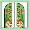 QSUM Bandiera con piume di pizza, bandiera pubblicitaria per pizza, in poliestere dai colori vivaci e resistente allo sbiadimento, bandiera per aziende (asta non inclusa)