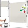 tillvex® Tenda da Sole Verticale per Esterni 100 x 310 cm Beige con manovella Senza Fori, frangivista, allungabile e Opaca, Tenda da Sole Verticale Balcone e terrazza, Resistente alle intemperie