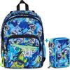 Zaino Scuola SJ Seven Gang Ever Cloudy Blue Doppio Scomparto + Astuccio 3 Zip