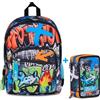 Zaino Scuola SJ Seven Gang Ever High Flames Doppio Scomparto + Astuccio 3 Zip
