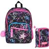 Zaino Scuola SJ Seven Gang Ever Star Drafts Doppio Scomparto + Astuccio 3 Zip