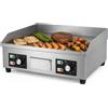 MAGIC SELECT Piastra da cucina elettrica.Piastra da cucina professionale 66x44cm.Acciaio inox, Termostato Riscaldamento fino a 300°C.Con Raccoglitore Olio.Per Carne, Pesce, Verdure.3500W