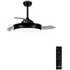 CREATE / WIND CLEAR M/Ventilatore da soffitto con luce nero con telecomando / 40W, Ø108 cm, pale retrattili, 6 velocità, funzione estate-inverno