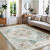 BEIMO Tappeto Salotto Pelo Corto Vintage, Tappeto Camera Da Letto, Tappeti Antiscivolo Lavabile, Grande Tappeti Persiano per Cameretta, Soggiorno, Sala, Azzurro, 200x290cm