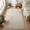 Carpetsale24 Tappeto Runner 80x150 cm Crema, Pelo Corto con Effetto 3D Alto-Basso, Stile Boho Scandinavo, per Soggiorno, Camera o Esterni