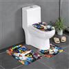 GGNKDL Set di 3 tappeti da bagno con motivo acquerello di un gatto, antiscivolo, facili da pulire e mantenere, bloccano l'umidità e durevoli