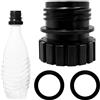 XZMCAT Adattatore per bottiglia in vetro per Sodastream Terra 0,7L, adattatore Quick Connect compatibile con Sodastream Duo/Crystal, con guarnizione anti-perdita, nero per gasatore acqua